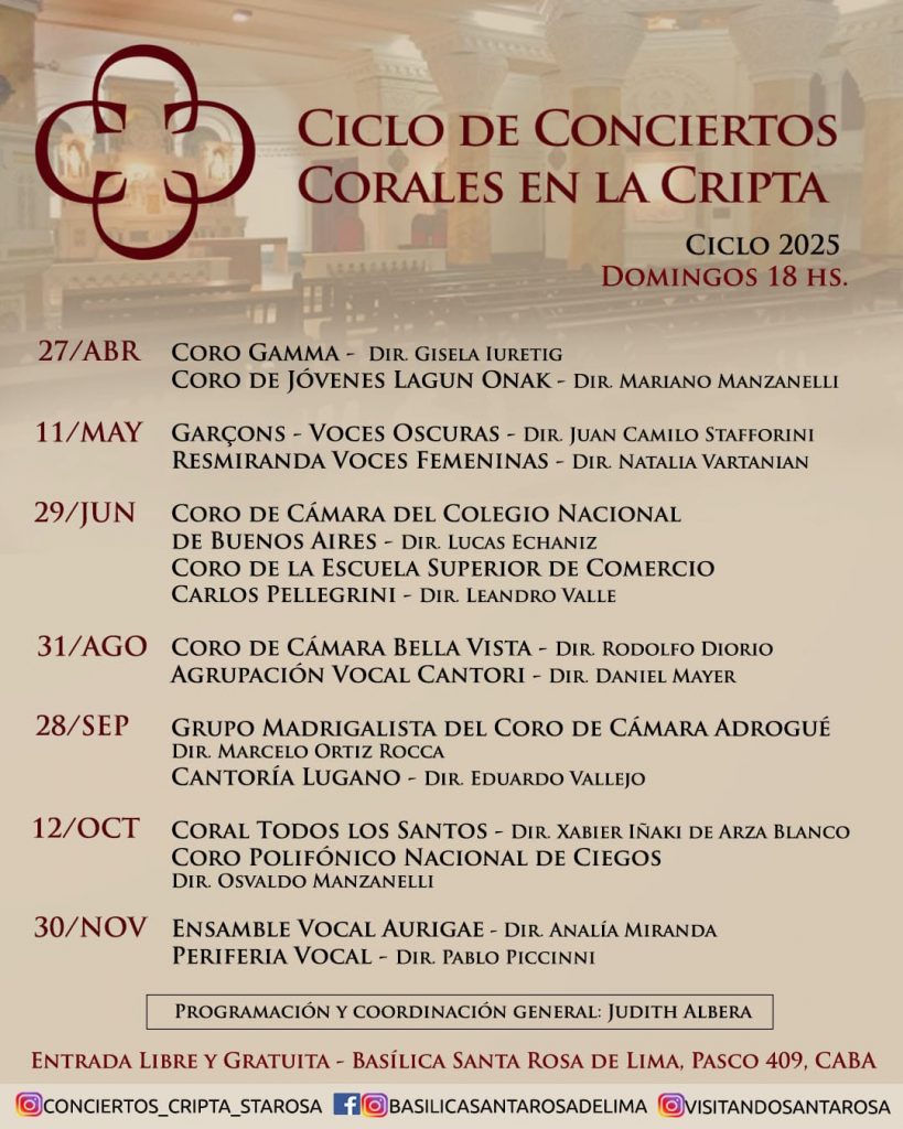 Ciclo de Conciertos Corales en la Cripta 2025